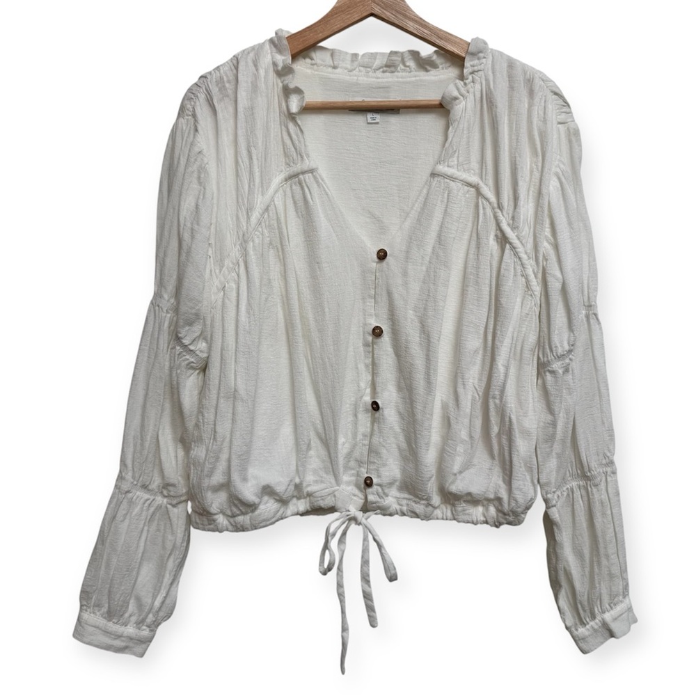 Love, Whit by Whitney Port Peasant Top 100% Cotton Gauze Large